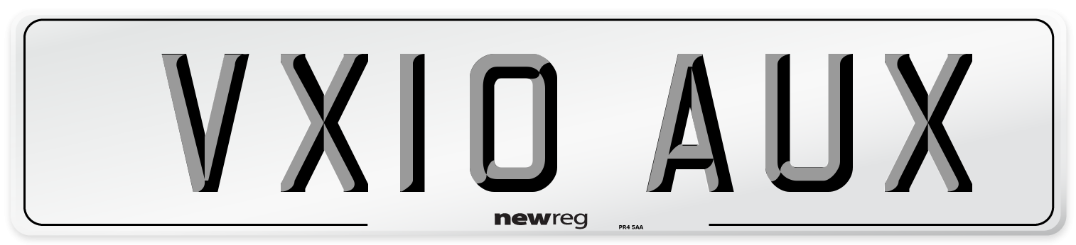 VX10 AUX Number Plate from New Reg